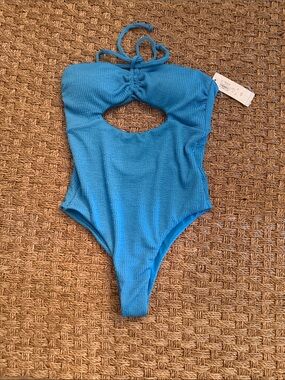 Phax halter cut out Blue One-Piece Cutout Swimsuit women’s sz small